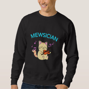 Niedliches Katzenspiel Violine Sweatshirt