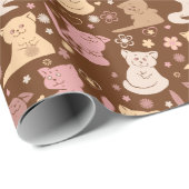 Niedliches Katzenverpackungspapier Geschenkpapier (Rolleneckpunkt)