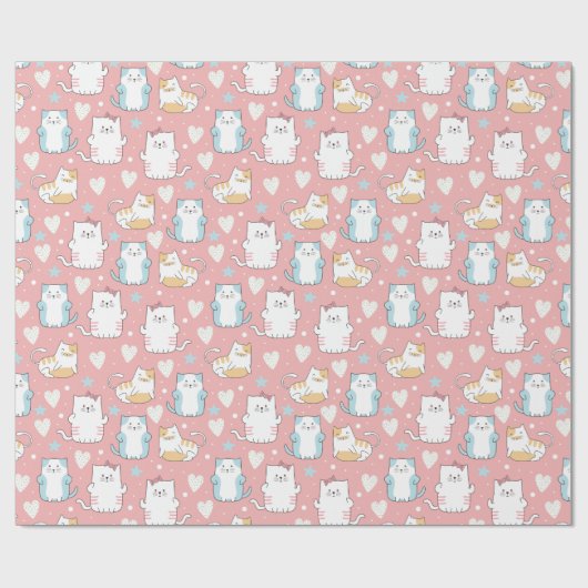 Niedliches Katzenverpackungspapier Geschenkpapier (Flach)