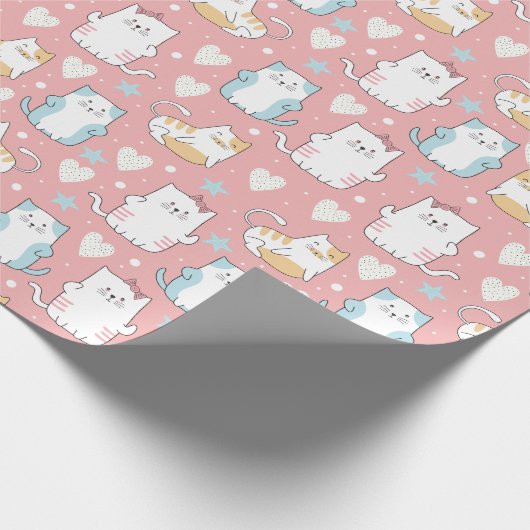 Niedliches Katzenverpackungspapier Geschenkpapier (Ecke)