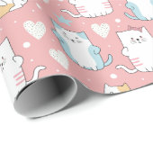 Niedliches Katzenverpackungspapier Geschenkpapier (Rolleneckpunkt)