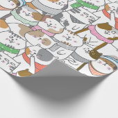 Niedliches Katzenverpackungspapier Geschenkpapier (Ecke)