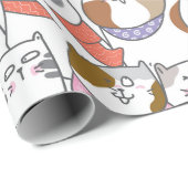 Niedliches Katzenverpackungspapier Geschenkpapier (Rolleneckpunkt)