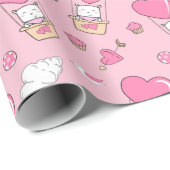 Niedliches Katzenverpackungspapier Geschenkpapier (Rolleneckpunkt)