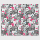 Niedliches Katzenverpackungspapier Geschenkpapier (Flach)
