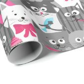 Niedliches Katzenverpackungspapier Geschenkpapier (Rolleneckpunkt)
