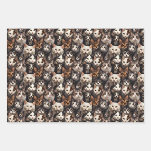 Niedliches Katzenverpackungspapier Geschenkpapier Set (Vorderseite 3)