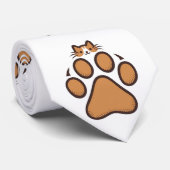 Niedliches Katzenverstecken in Paw Print - Illustr Krawatte (Gerollt)