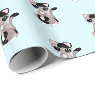 Niedliches Katzenwackelpapier Geschenkpapier