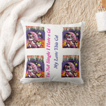 Niedliches Katzenwirbelkissen Ich bin kein Single 