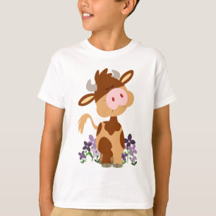 Niedliches Kauen Cartoon Kuh Kinder T - Shirt