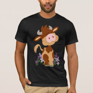 Niedliches Kauen Cartoon Kuh T - Shirt