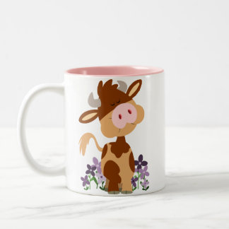 Niedliches Kauen Cartoon Kuh Tasse