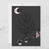 Niedliches Kawai Pink-Halloween-Party Einladung (Rückseite)