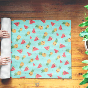 Niedliches Kawaii-Ananas- und Watermelon-Muster Yogamatte