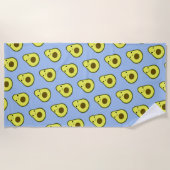Niedliches Kawaii Avocado-Muster Strandtuch (Vorderseite)