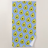 Niedliches Kawaii Avocado-Muster Strandtuch (Vorderseite)
