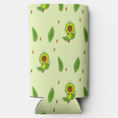 Niedliches Kawaii-Avocadomuster grün Selters Dosenkühler (Rückseite)