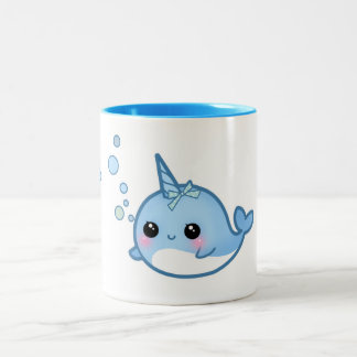 Niedliches kawaii Baby narwhal Zweifarbige Tasse