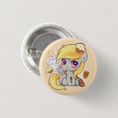 Niedliches kawaii Briefträgerpony mit Buchstaben Button (Vorne & Hinten)