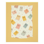Niedliches Kawaii Bücher Glossarposter Poster (Vorderseite)