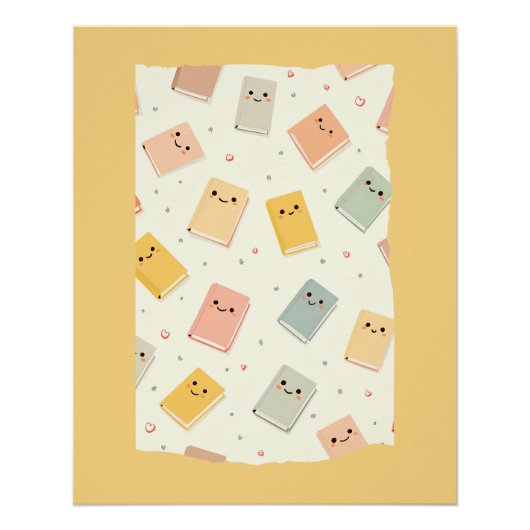 Niedliches Kawaii Bücher Glossarposter Poster (Vorderseite)