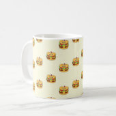 Niedliches Kawaii-Burgermuster Kaffeetasse (Vorderseite Links)
