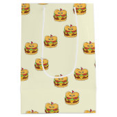 Niedliches Kawaii-Burgermuster Mittlere Geschenktüte (Rückseite)