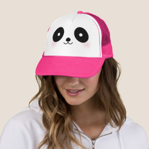 Niedliches Kawaii Cartoon-Panda-Bärn-Gesichts-Ros Truckerkappe