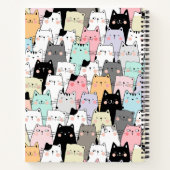 Niedliches Kawaii-Cats-Muster - Name Notizblock (Rückseite)