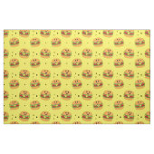 Niedliches Kawaii-Cheeseburger-Muster auf Gelb Stoff (Fat Quarter (45,7 x 55,9 cm))