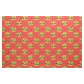 Niedliches Kawaii-Cheeseburger-Muster in Rot Stoff (Fat Quarter (45,7 x 55,9 cm))