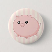 Niedliches Kawaii chubby rosa Schwein Button (Vorderseite)