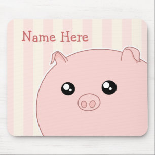 Niedliches Kawaii chubby rosa Schwein Mousepad