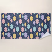 Niedliches Kawaii Cloud Pattern Beach Handtuch (Vorderseite)