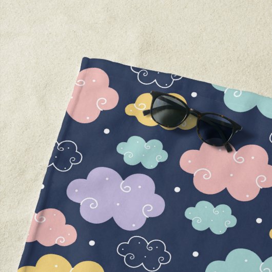 Niedliches Kawaii Cloud Pattern Beach Handtuch (Beispiel)