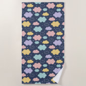 Niedliches Kawaii Cloud Pattern Beach Handtuch (Vorderseite)