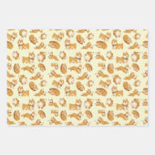 Niedliches Kawaii-Corgi-Welpenmuster Geschenkpapier Set (Vorderseite)