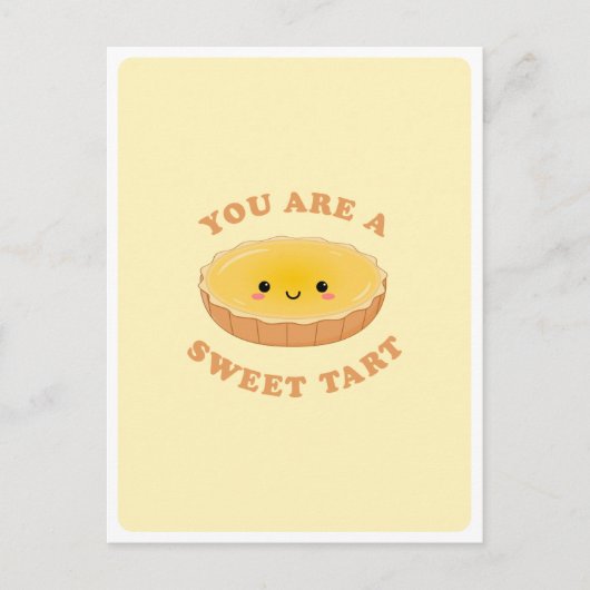 Niedliches Kawaii Eiergebäck Dessert Liebe Zitat Postkarte (Vorderseite)