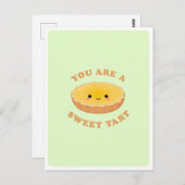 Niedliches Kawaii Eiergebäck Dessert Liebe Zitat Postkarte (Vorne/Hinten)