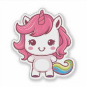 Niedliches Kawaii Einhorn - Adorable Magische Krea Aufkleber (Vorderseite)