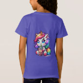 Niedliches Kawaii Einhorn mit Bubble Tee Personali (Rückseite)