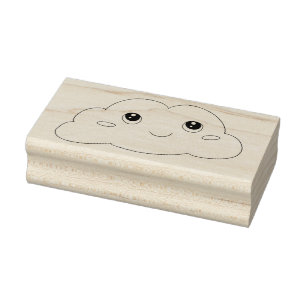 Niedliches Kawaii-Gesicht Lächeln Cloud Art Briefm Gummistempel