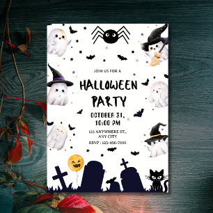 Niedliches Kawaii-Halloween-Party Einladung