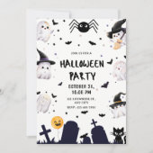 Niedliches Kawaii-Halloween-Party Einladung (Vorderseite)