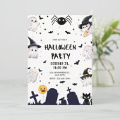 Niedliches Kawaii-Halloween-Party Einladung (Stehend Vorderseite)