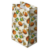 niedliches Kawaii Hamburger Pommes Frites gefliest Kleine Geschenktüte (Rückseite Schrägansicht)