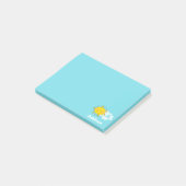Niedliches Kawaii Happy Sunshine Monogramm Name hi Post-it Klebezettel (angewinkelt)