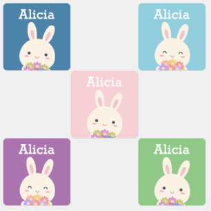 Niedliches Kawaii Häschen-Kaninchen u. bunte Etiketten