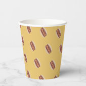 Niedliches Kawaii-Hot-Dog-Muster Pappbecher (Vorderseite)